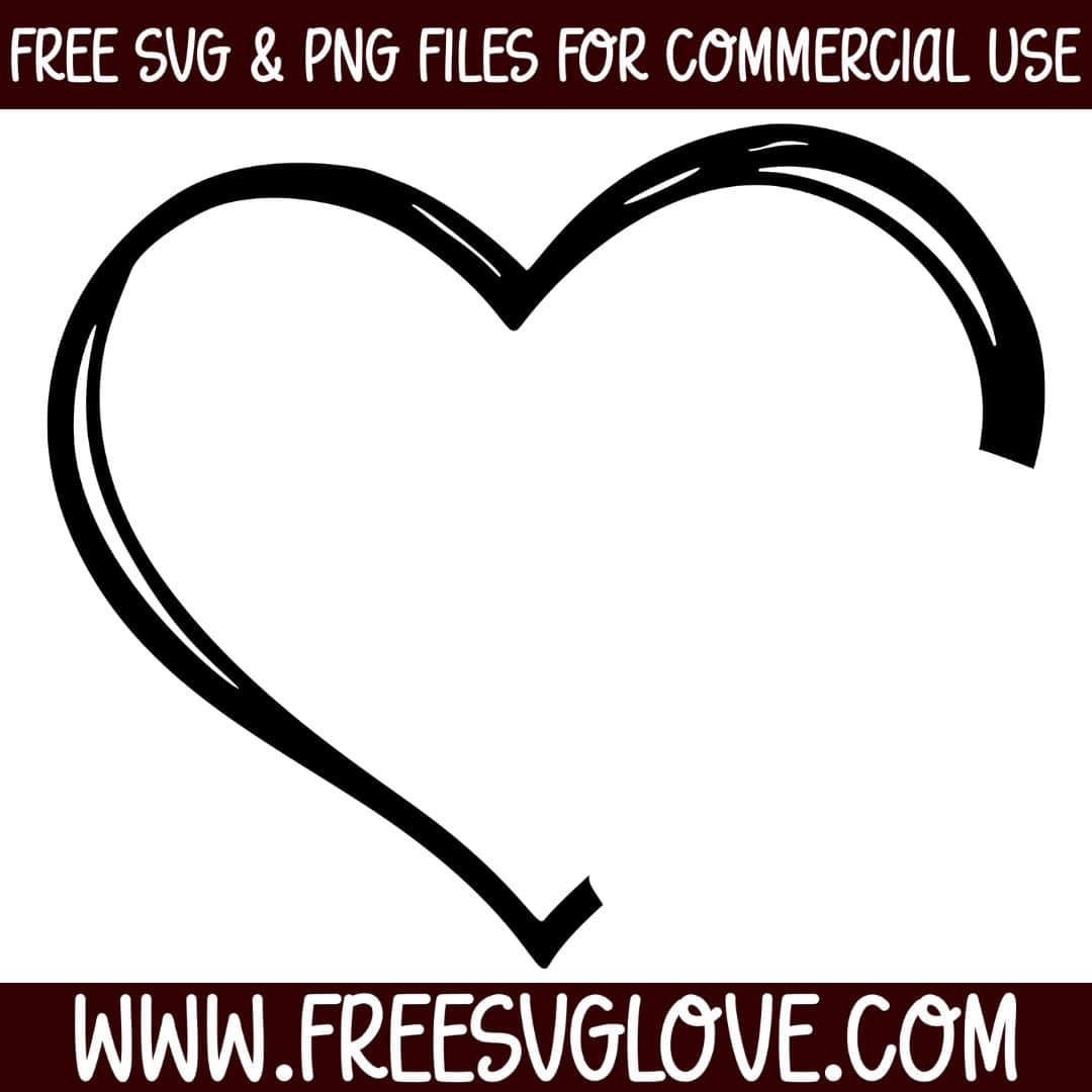 Half Heart SVG Cut File For Cricut