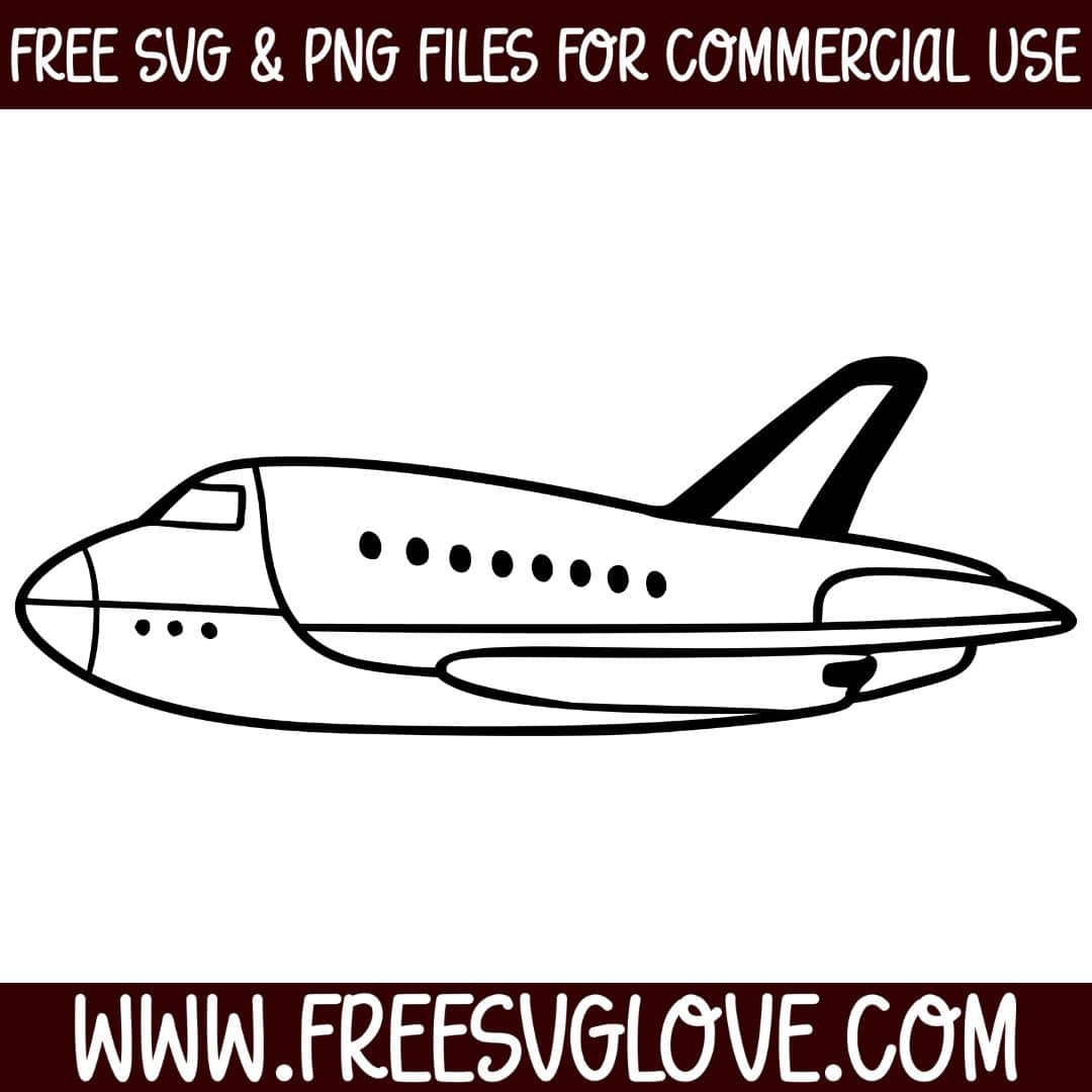 Airplane Outline SVG Cut File For Cricut