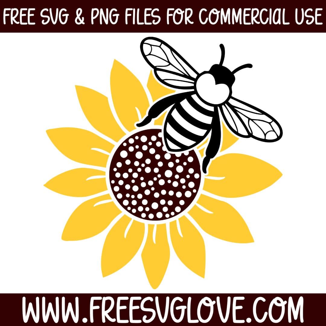 Bee And Sunflower SVG Cut File For Cricut