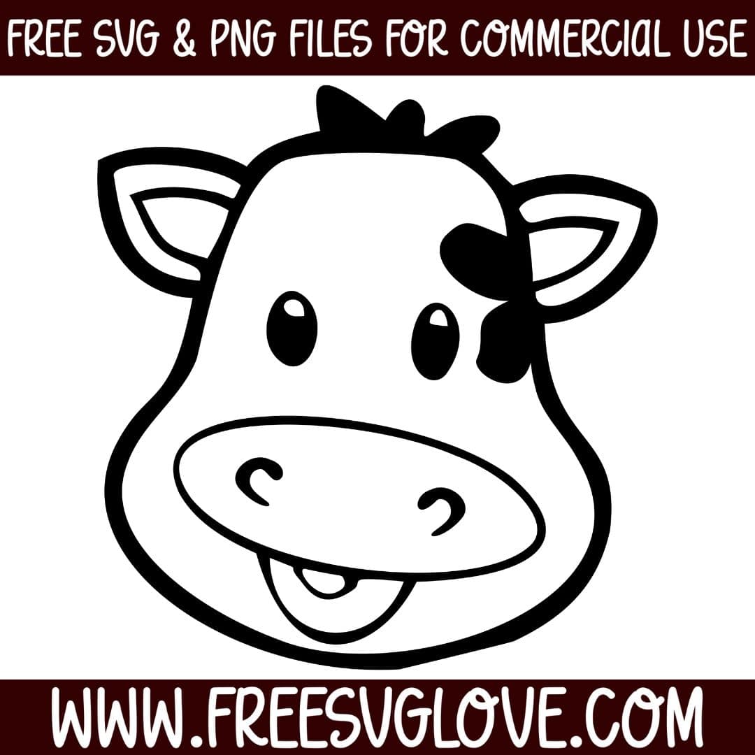 Cow Face SVG Cut File For Cricut