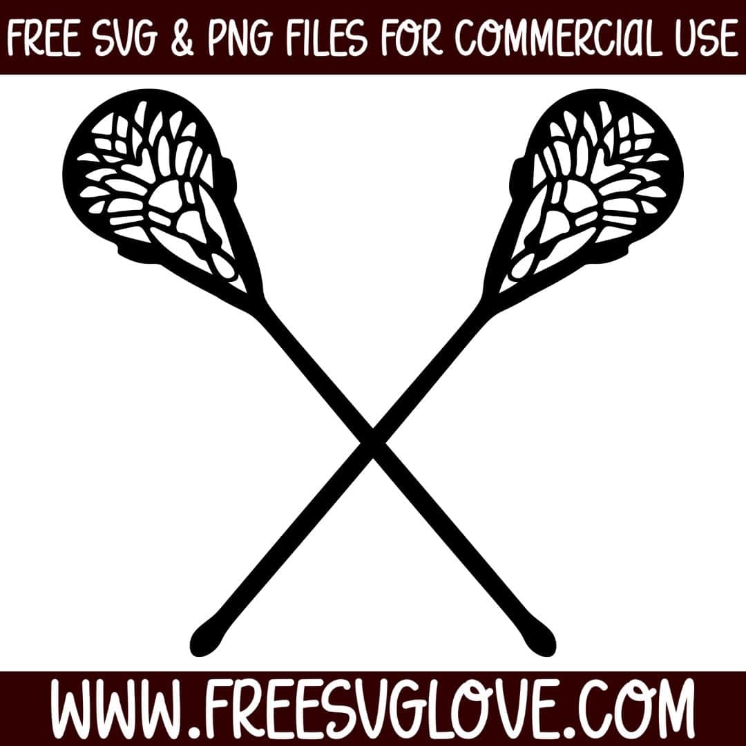 Crossed Lacrosse Sticks SVG Cut File For Cricut