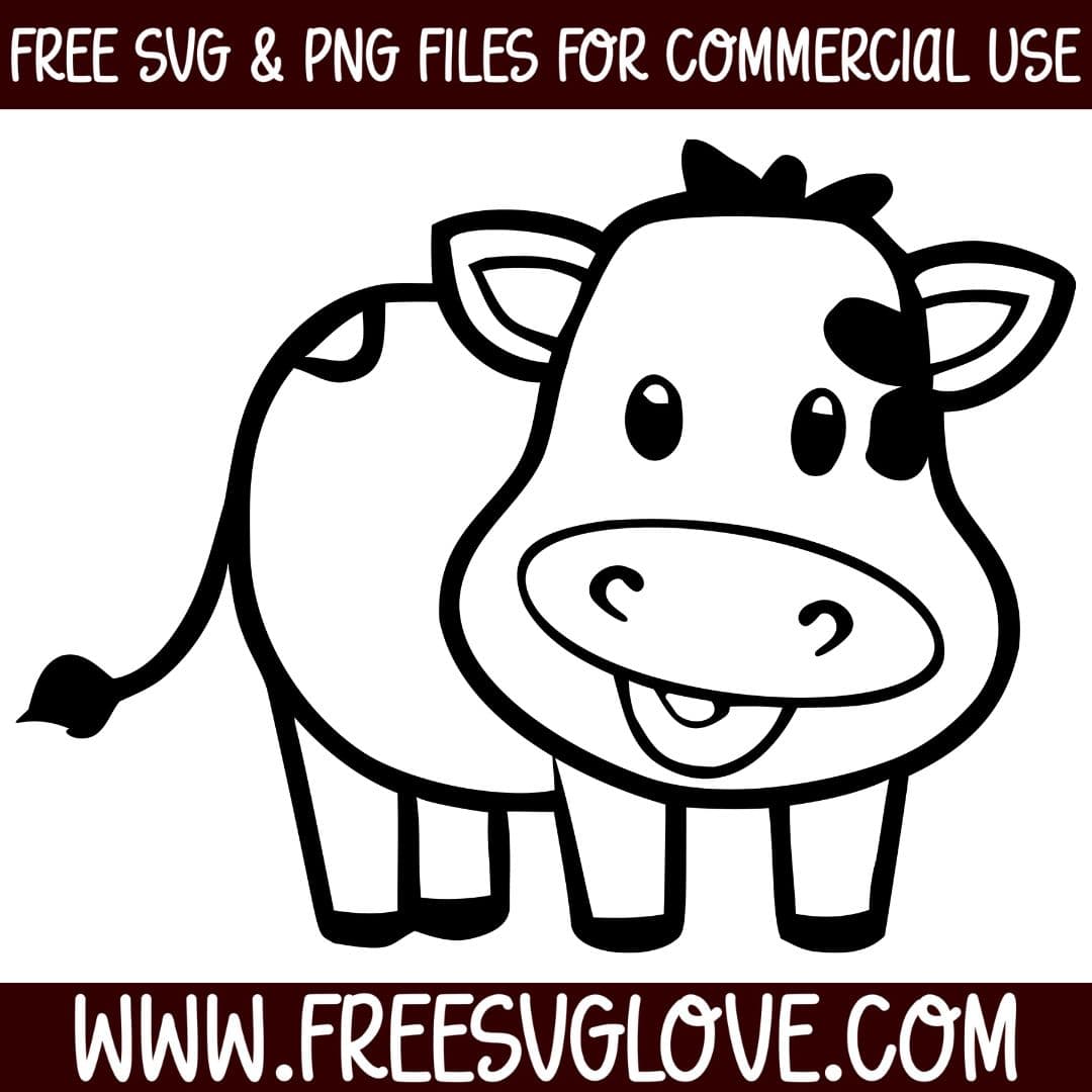 Cute Baby Cow SVG Cut File For Cricut