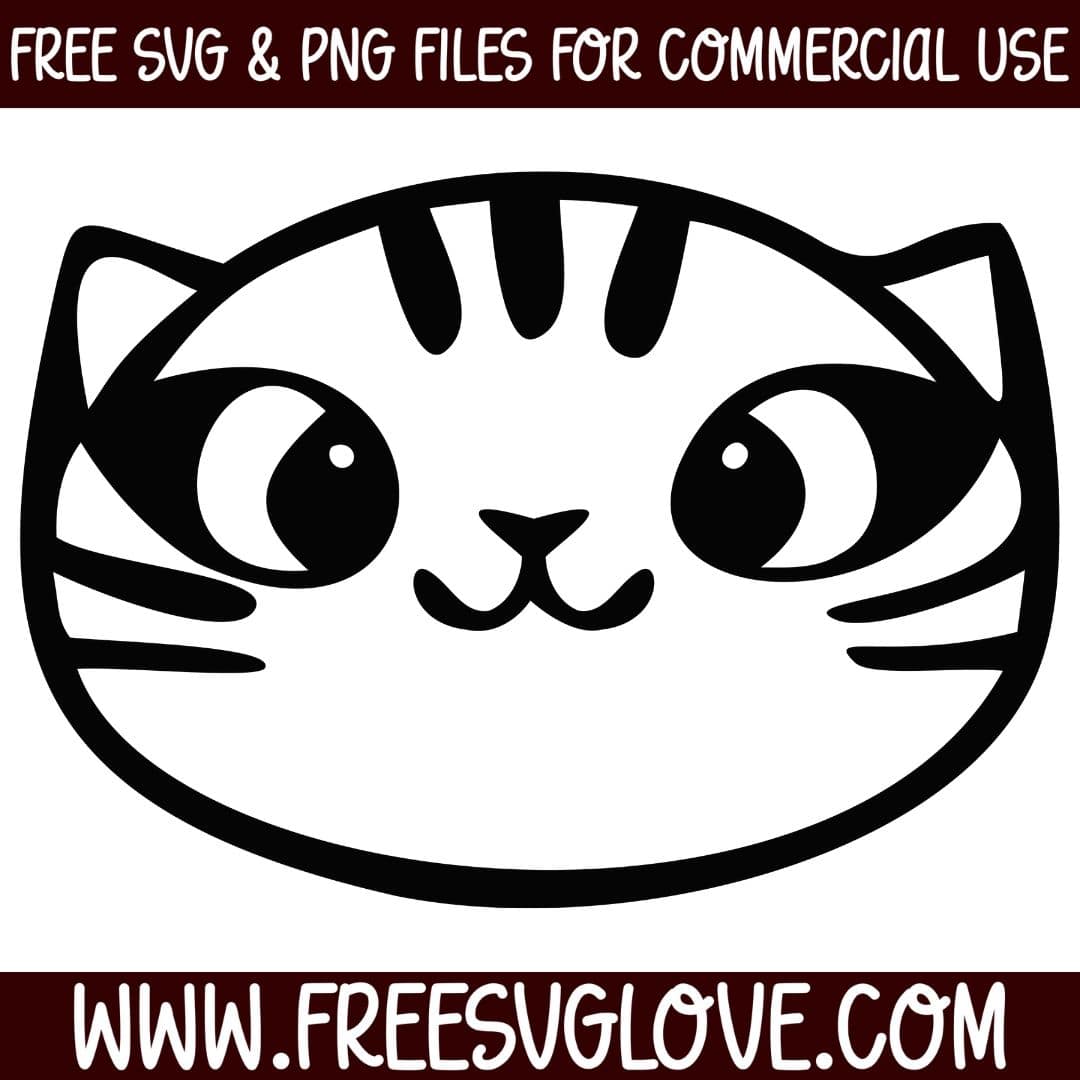 Cute Cat Face SVG Cut File For Cricut