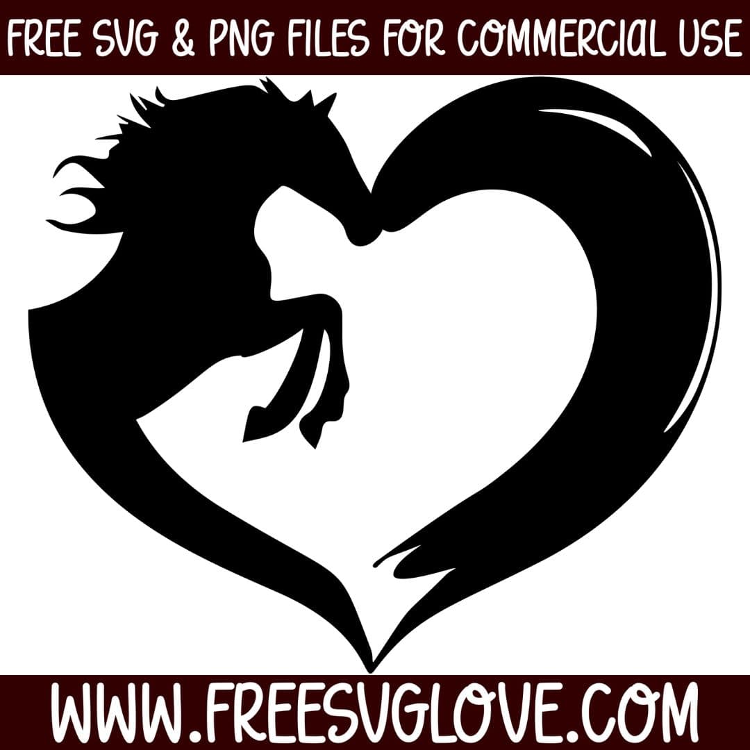 Horse Heart SVG Cut File For Cricut