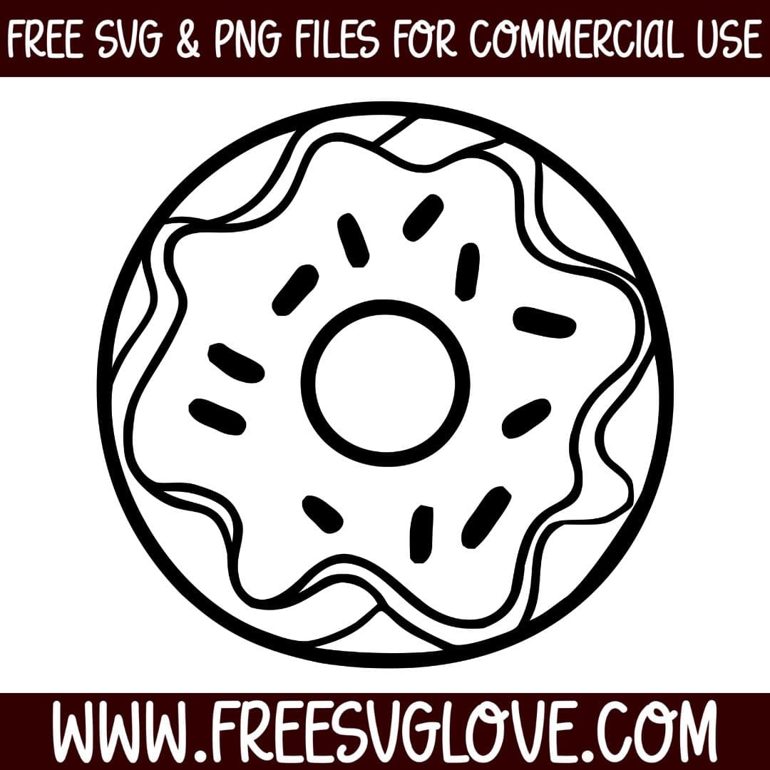 Donut Outline SVG Cut File For Cricut