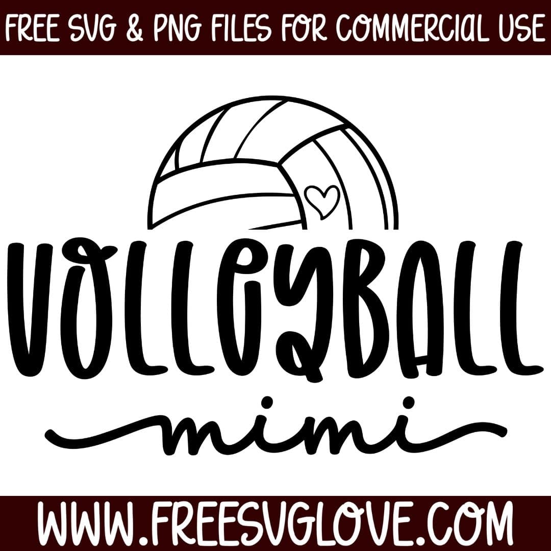 Volleyball Mimi SVG Cut File For Cricut