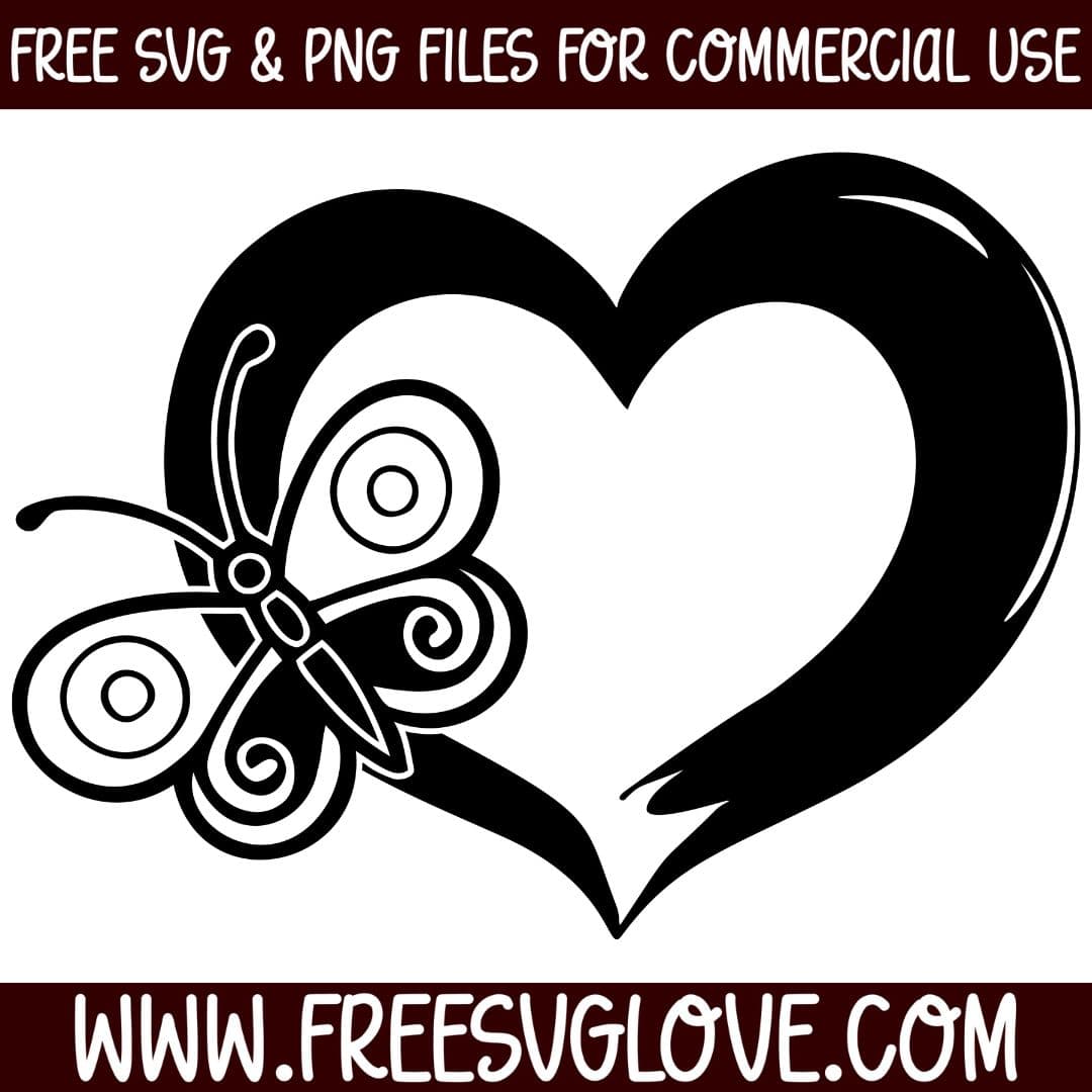 Butterfly With Heart SVG Cut File For Cricut