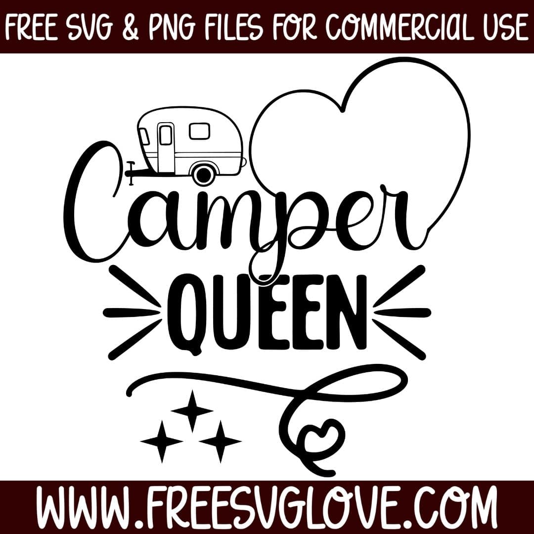 camper queen svg cut file for cricut