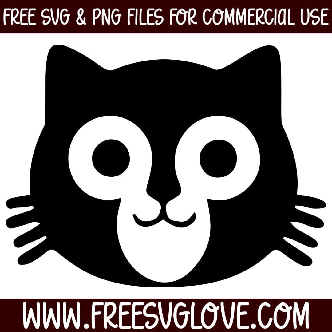 Black Cat Face SVG Cut File For Cricut