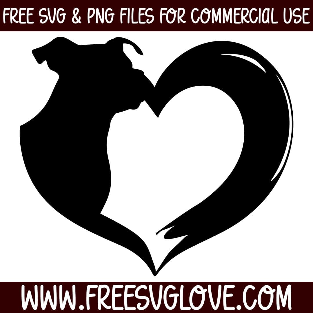 Pitbull With Heart SVG Cut File For Cricut