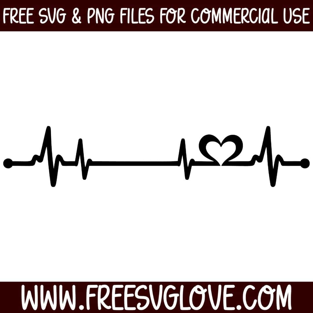 Heartbeat With Heart SVG Cut File For Cricut