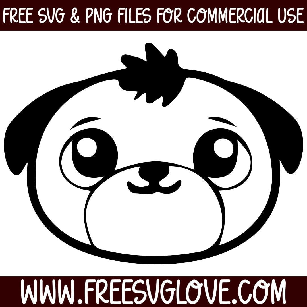 Pug Face SVG Cut File For Cricut