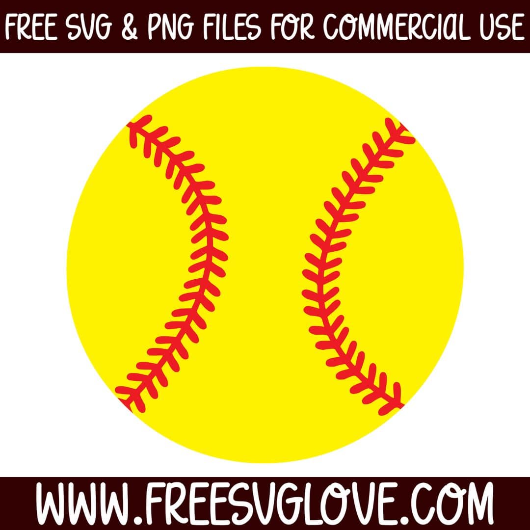 Softball Ball SVG Cut File For Cricut