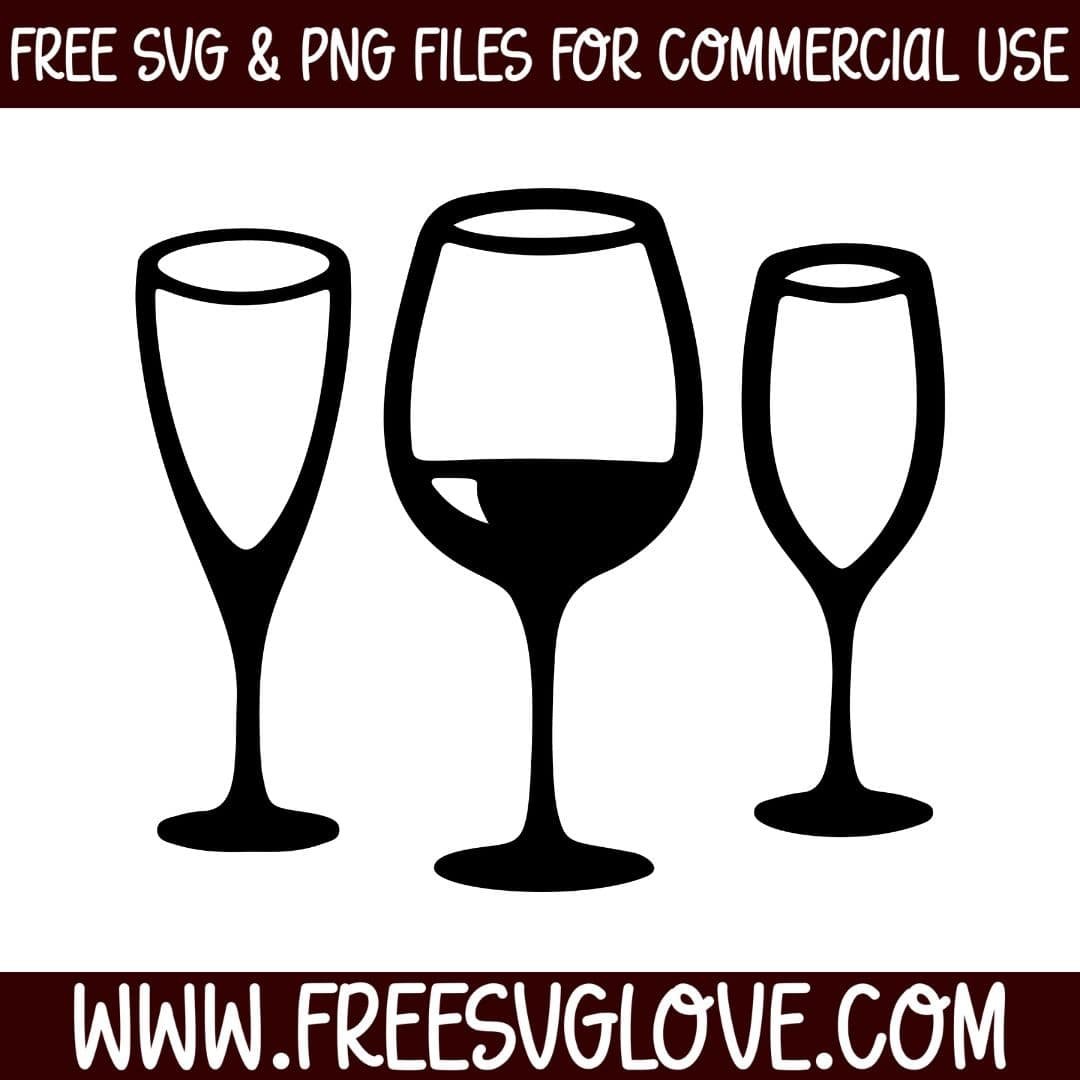 Wine Glasses SVG Cut File For Cricut