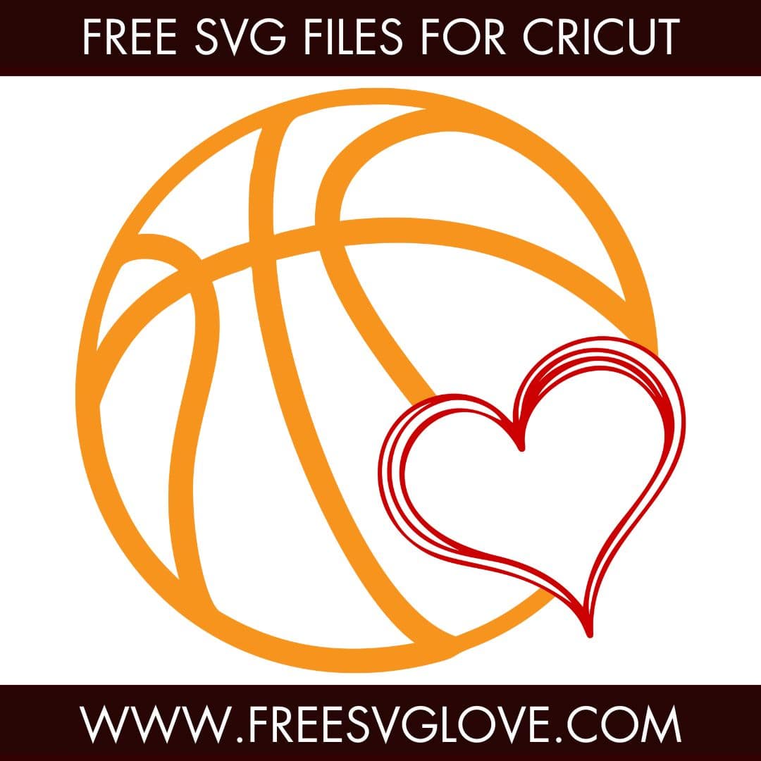 Basketball Heart SVG Cut File For Cricut