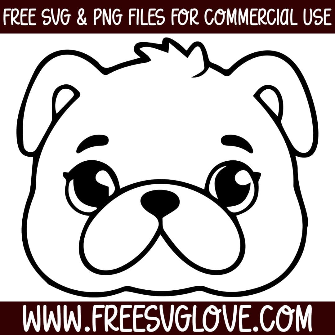 Bulldog Face SVG Cut File For Cricut