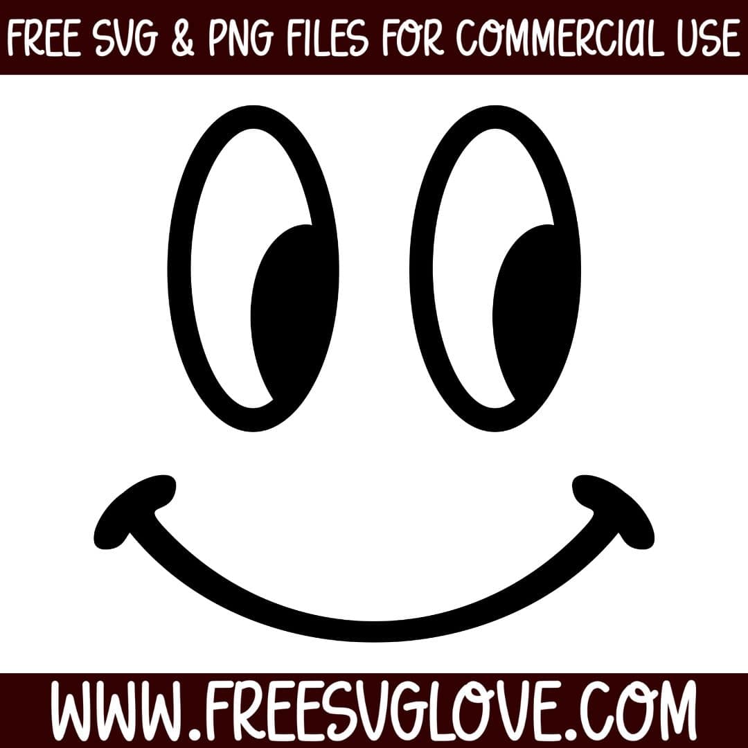 Smiling Cartoon Eyes SVG Cut File For Cricut