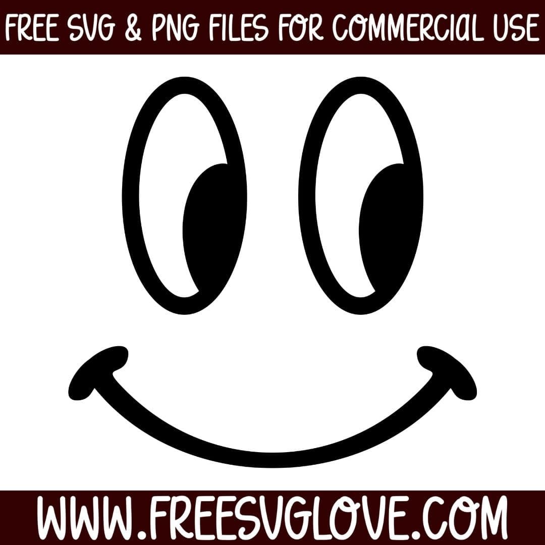 Smiling Cartoon Eyes SVG - Free SVG Love