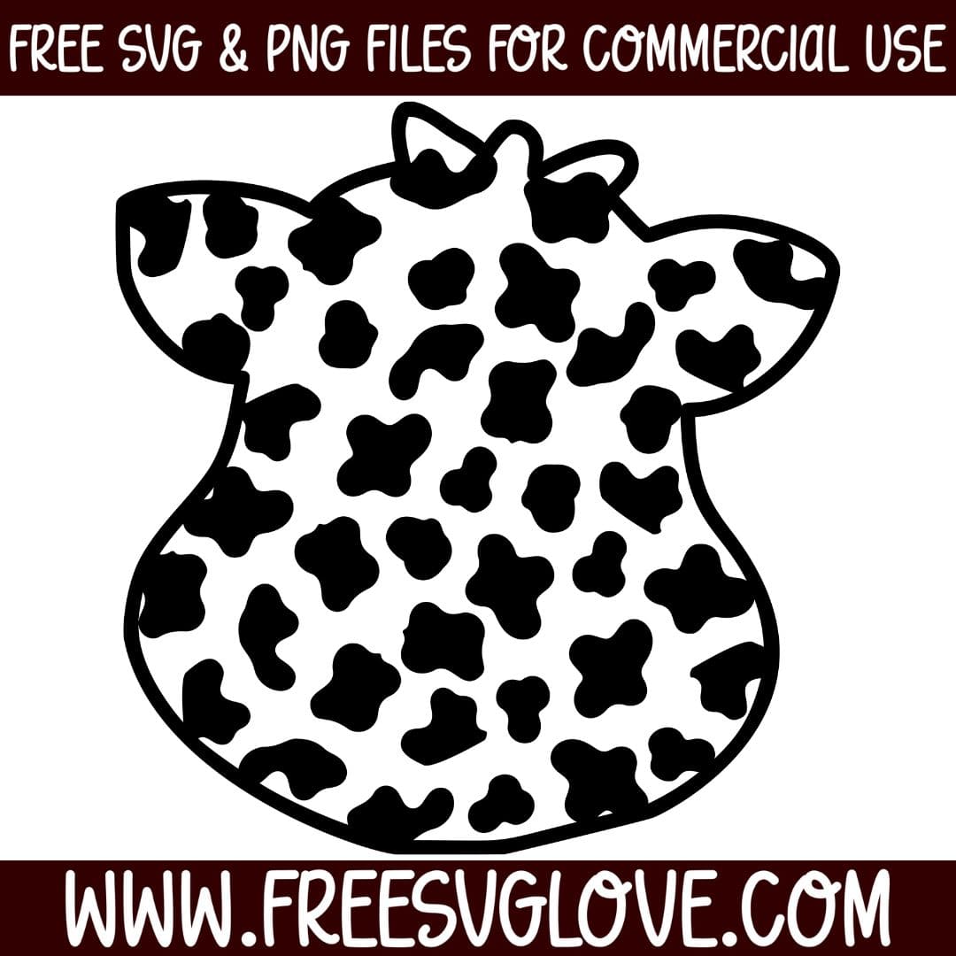 Cow Head Cow Print SVG Cut File For Cricut