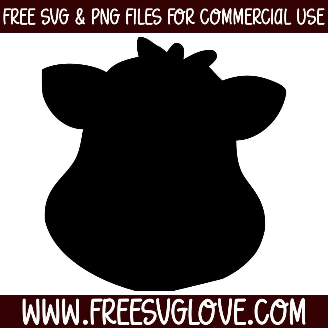 Cow Head Silhouette SVG Cut File For Cricut