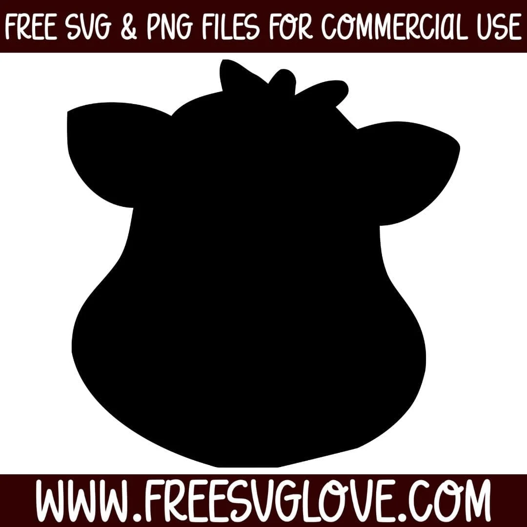 Cow Head Silhouette SVG - Free SVG Love