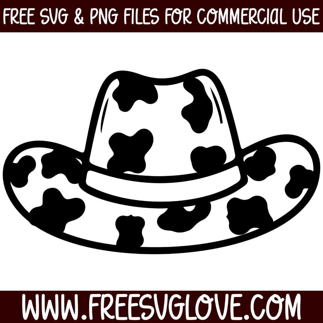 Cow Print Cowboy Hat SVG Cut File For Cricut