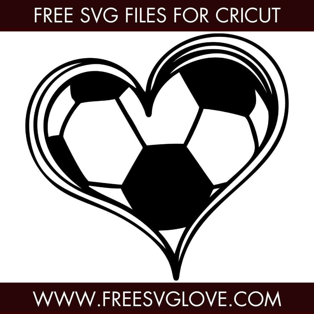 Doodle Soccer Ball Heart SVG Cut File For Cricut
