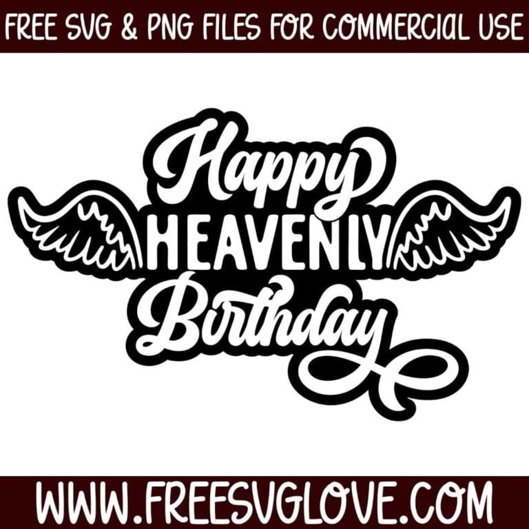 Layered Happy Heavenly Birthday SVG - Free SVG Love