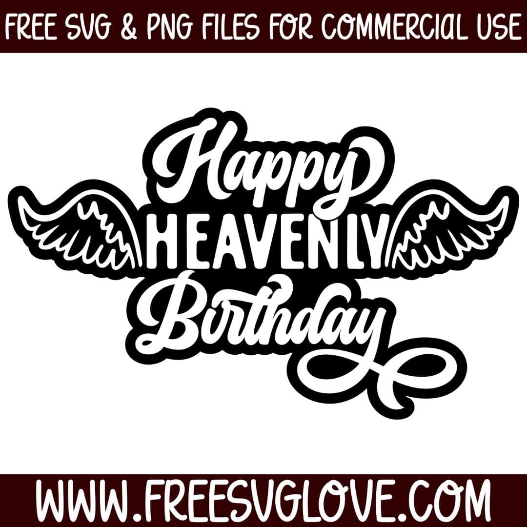 Layered Happy Heavenly Birthday SVG Cut File For Cricut