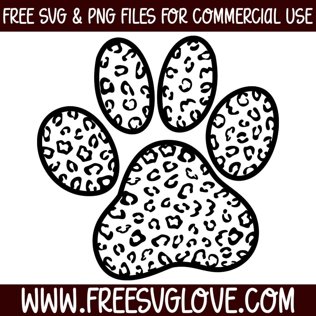 Leopard Paw Print SVG Cut File For Cricut