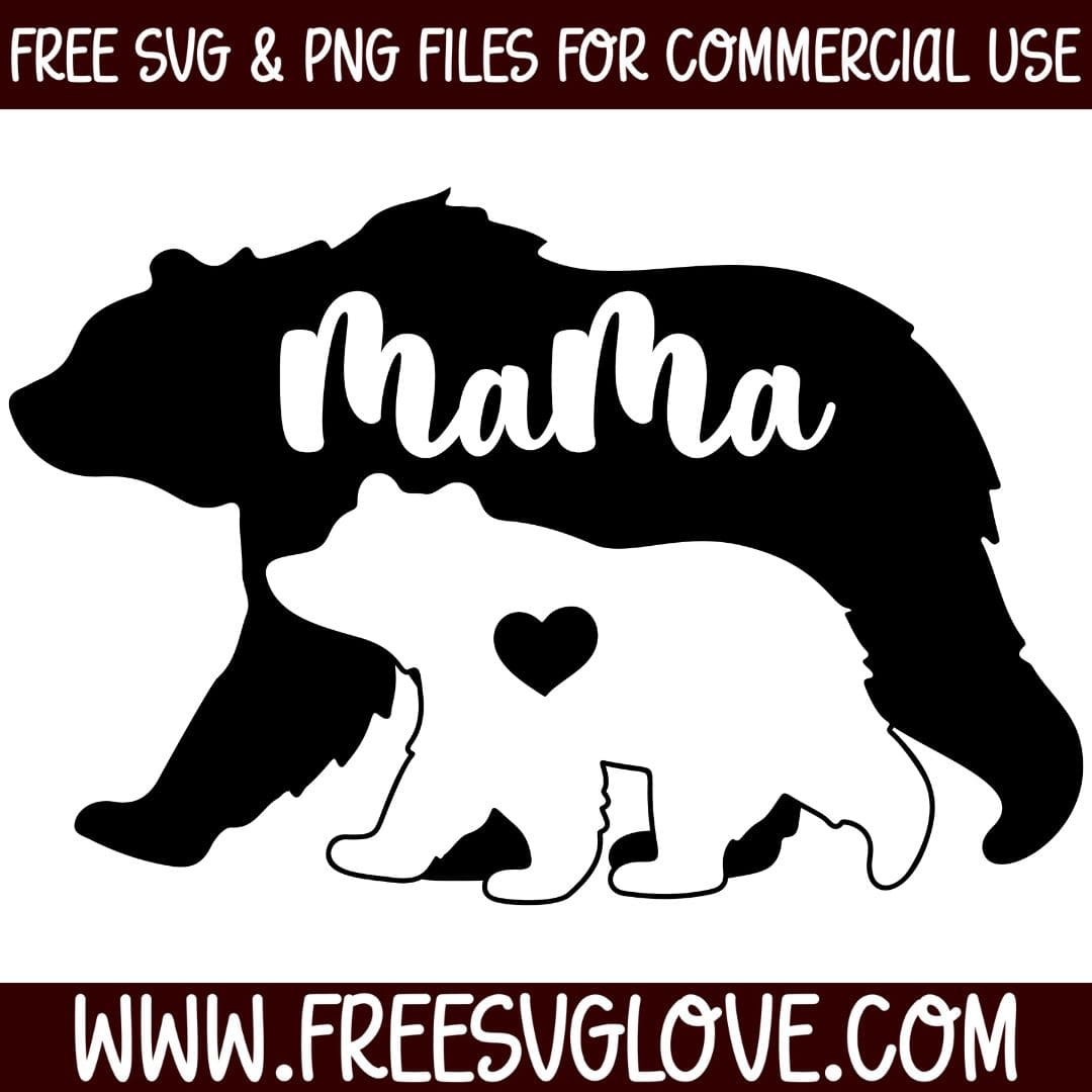Mama Bear And Cub SVG Cut File For Cricut