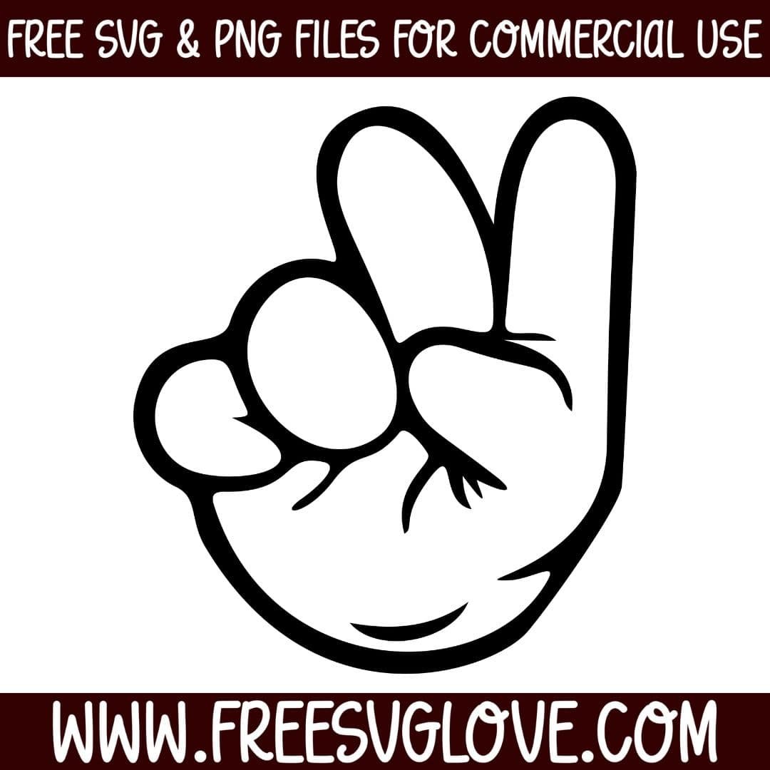 Hand Peace Sign SVG Cut File For Cricut