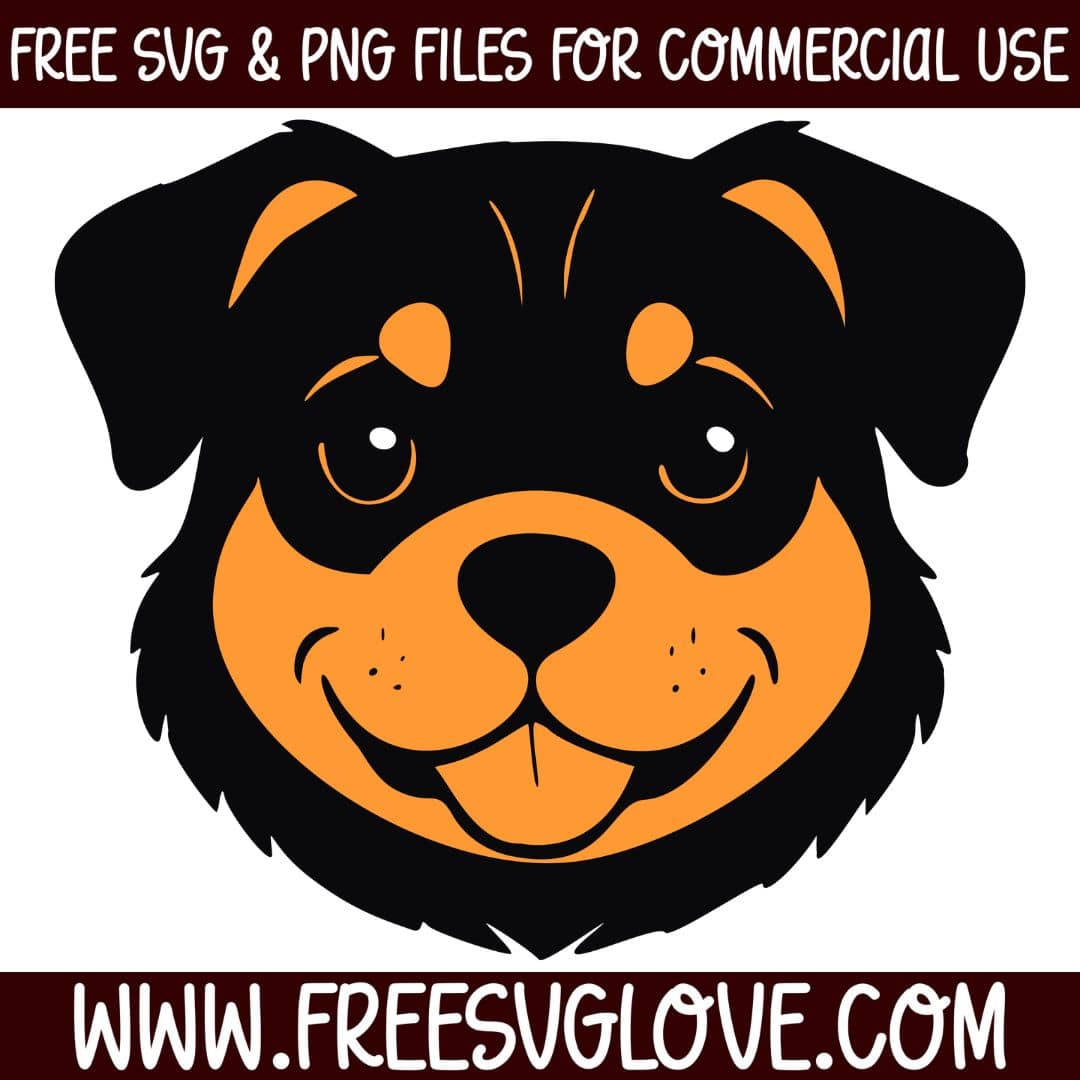 Cute Rottweiler SVG Cut File For Cricut