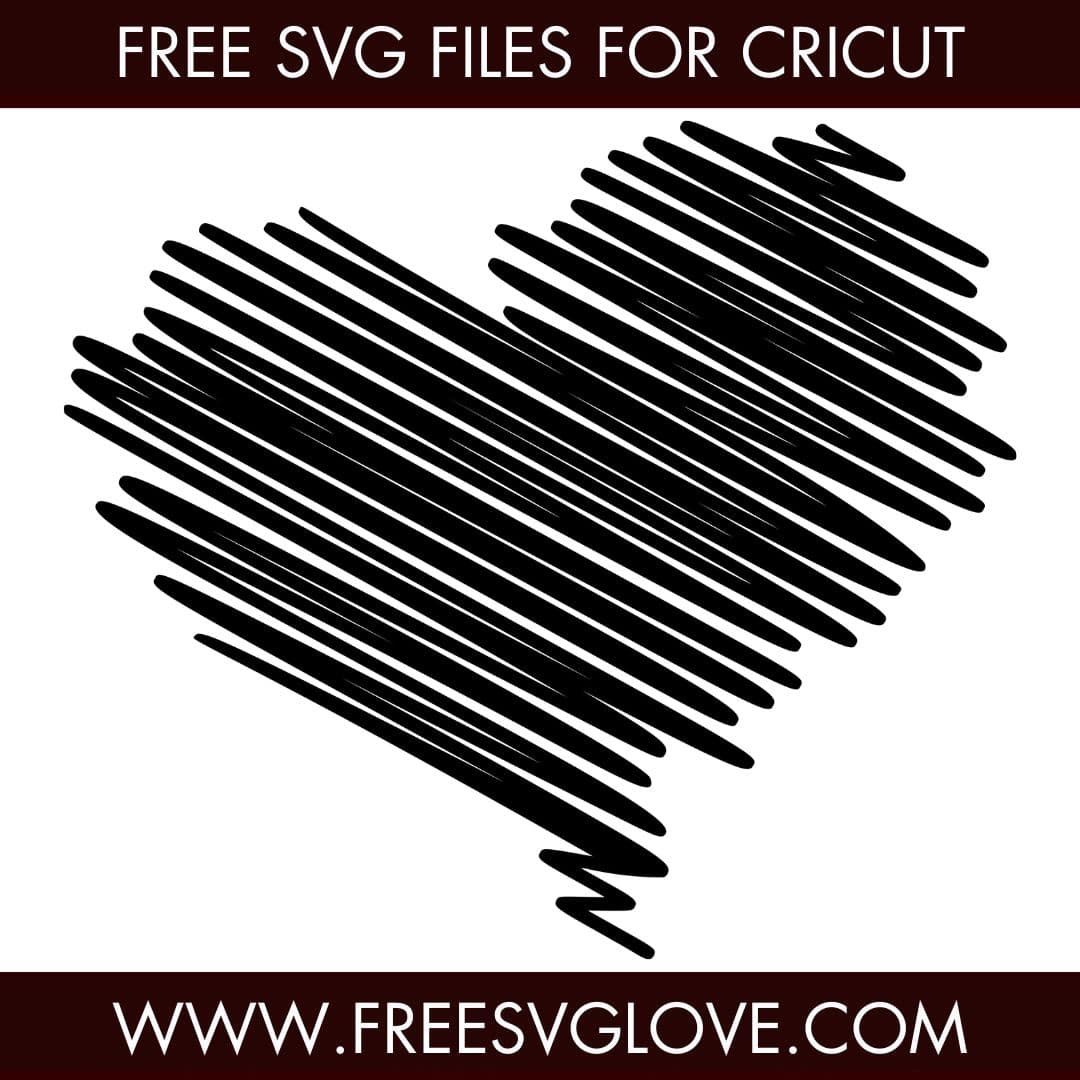 Scribble Heart SVG Cut File For Cricut