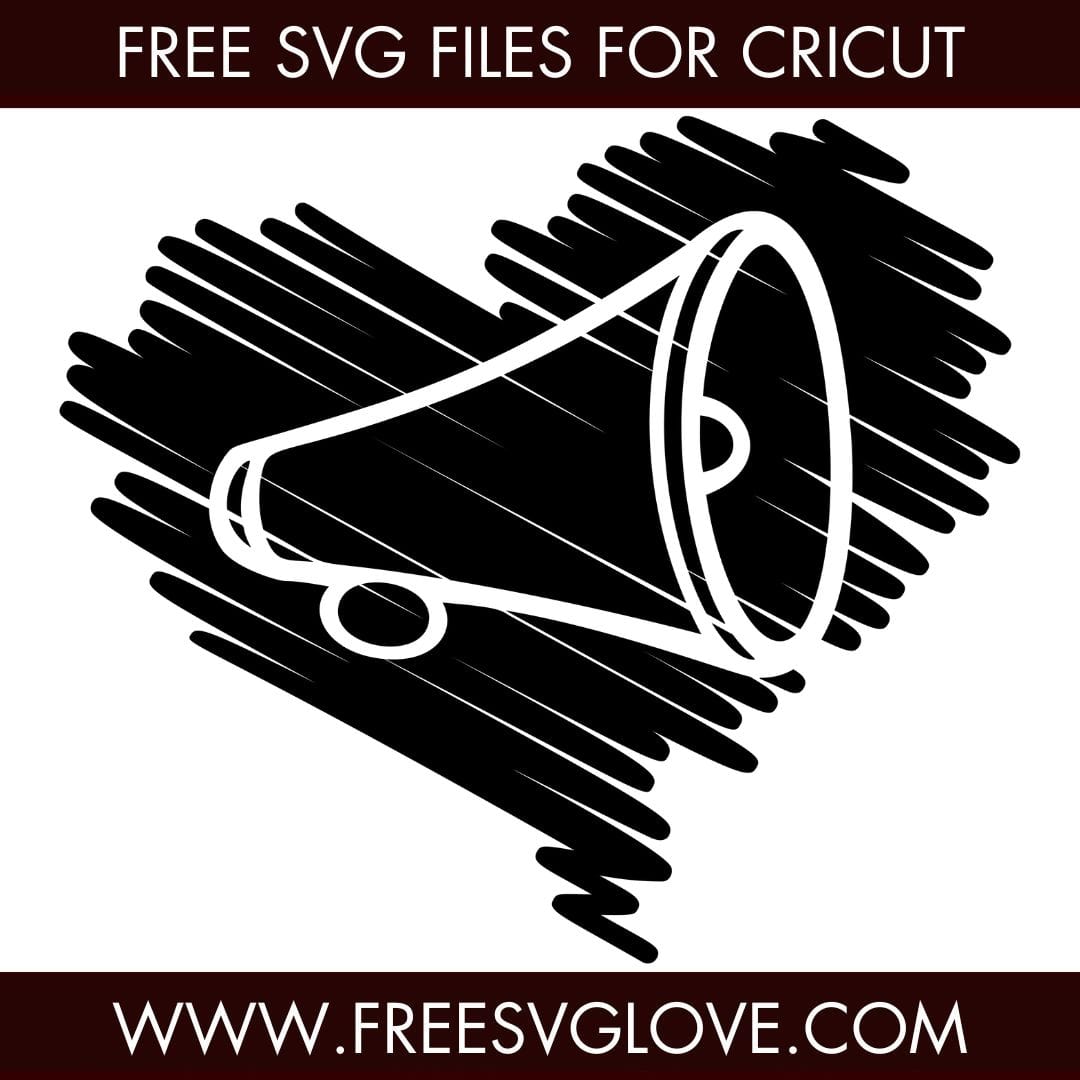 Scribble Megaphone Heart SVG Cut File For Cricut