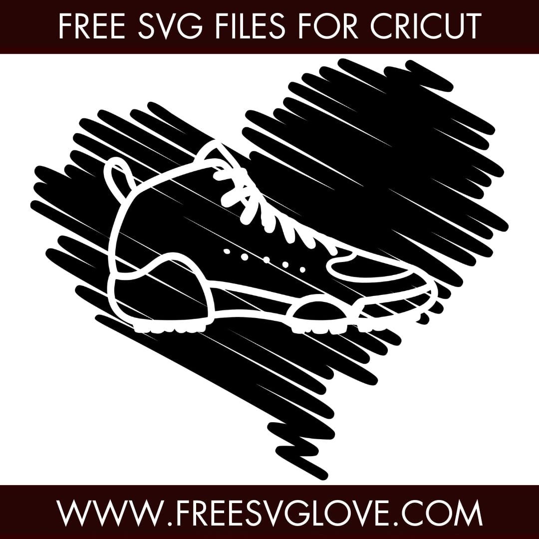 Scribble Track Shoe Heart SVG Cut File For Cricut