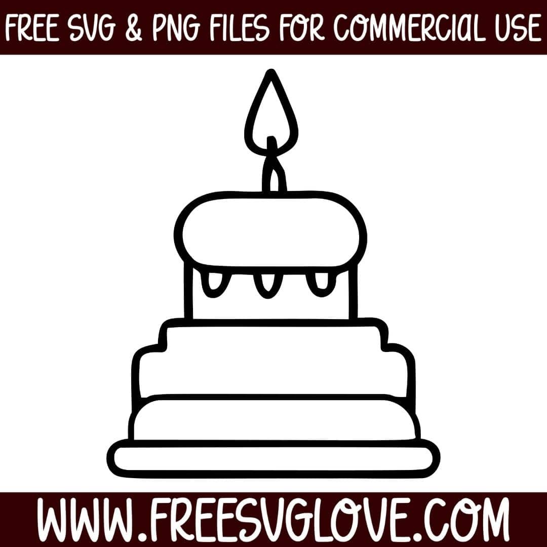 simple birthday cake svg cut file for cricut