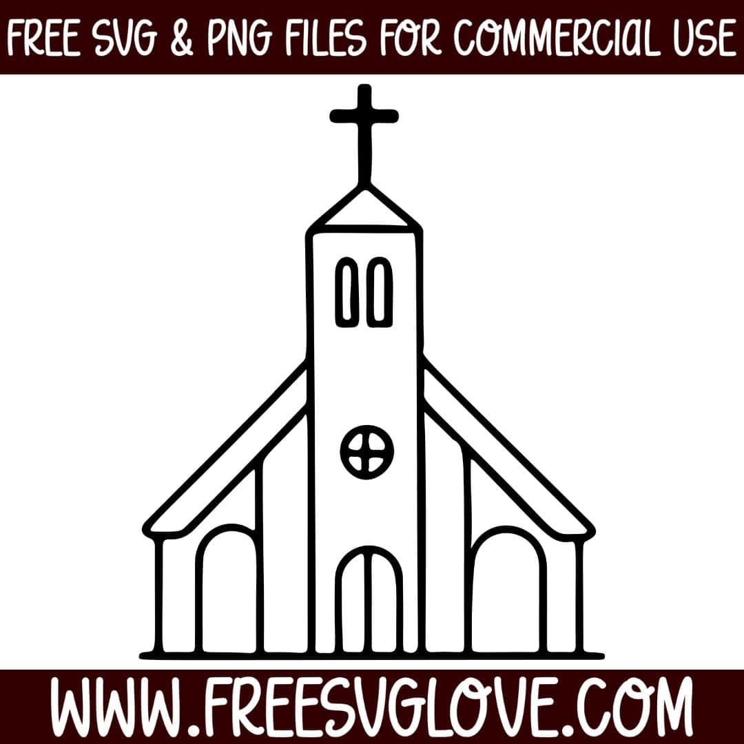 Simple Church SVG Cut File For Cricut