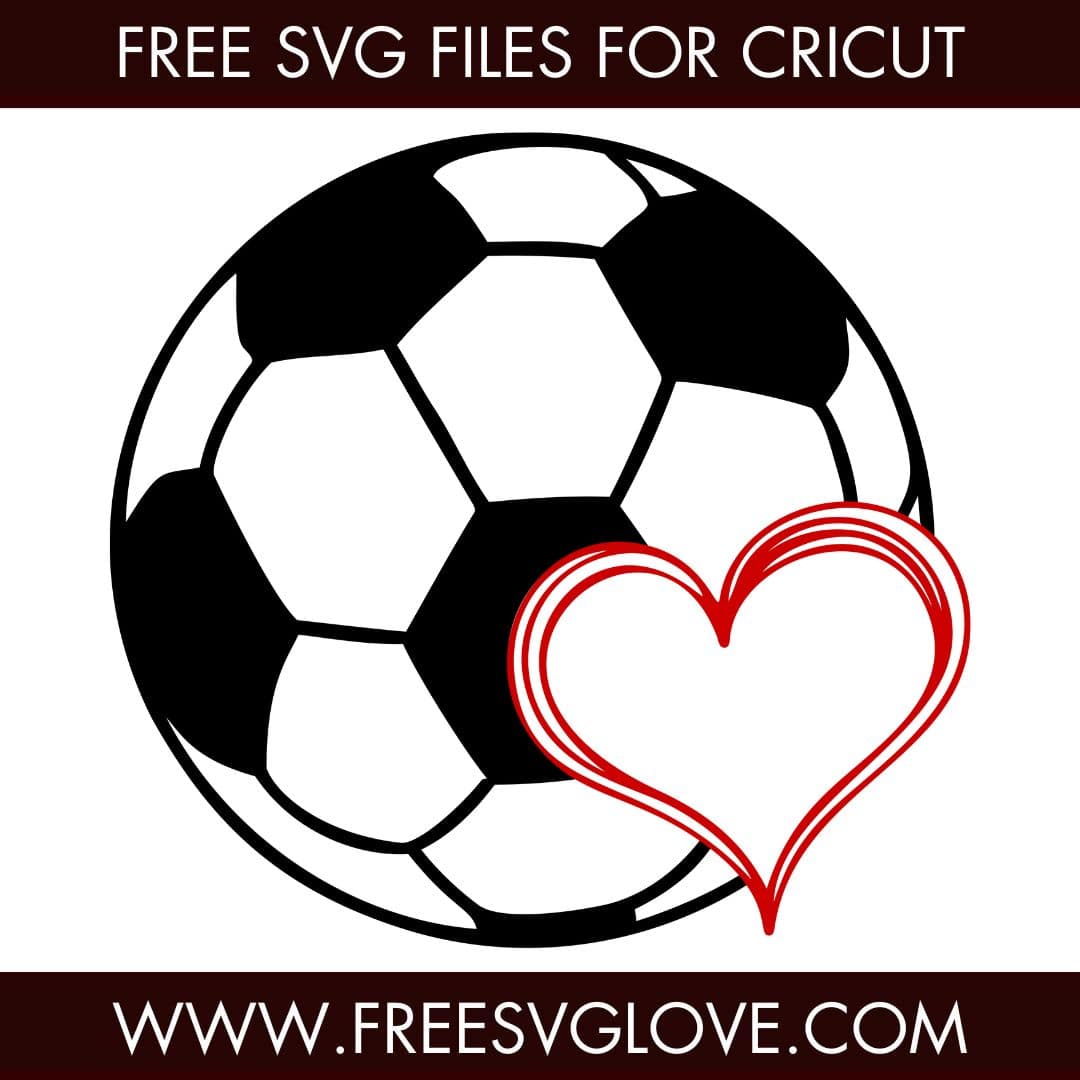 Soccer Ball Heart SVG Cut File For Cricut