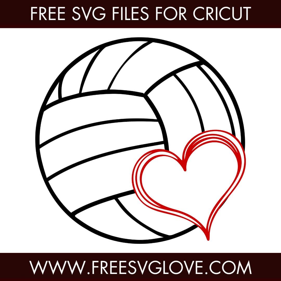Volleyball Heart SVG Cut File For Cricut