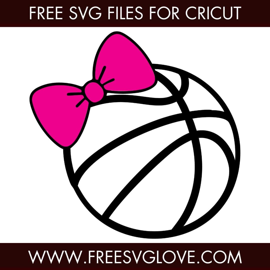 Basketball With Bow SVG Cut File For Cricut