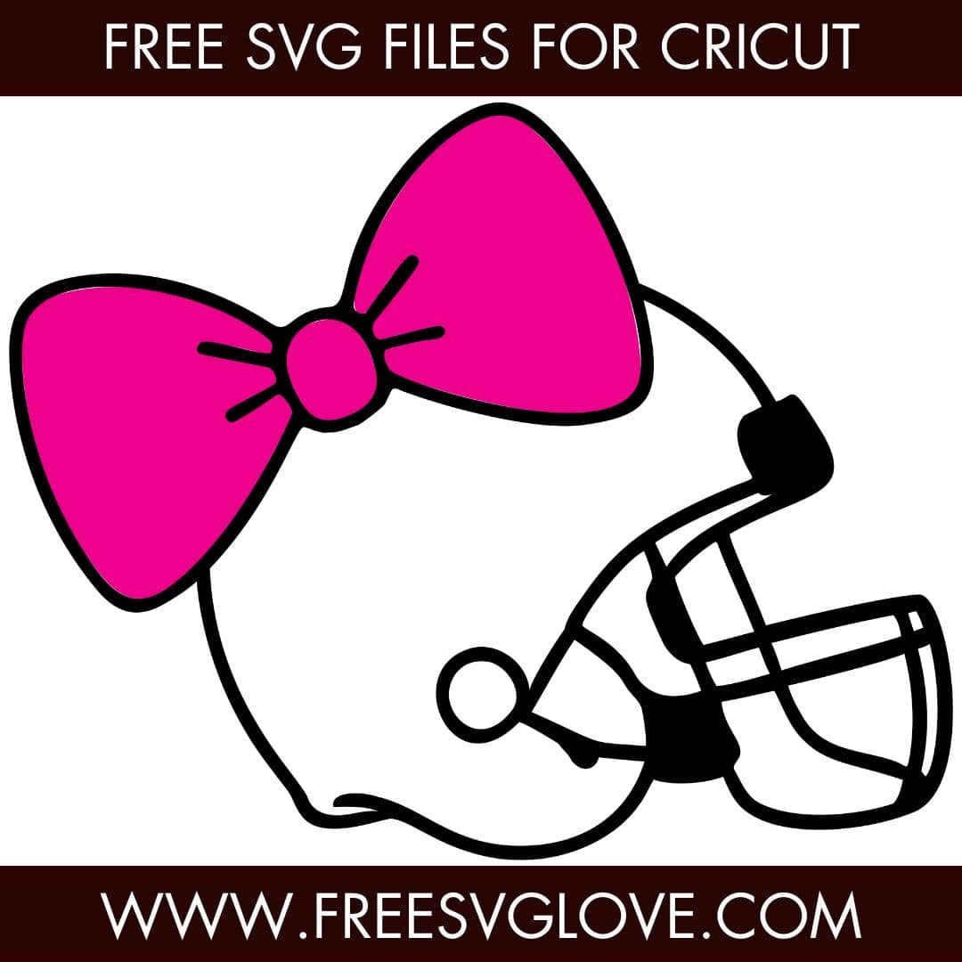 Football Helmet With Bow SVG Cut File For Cricut