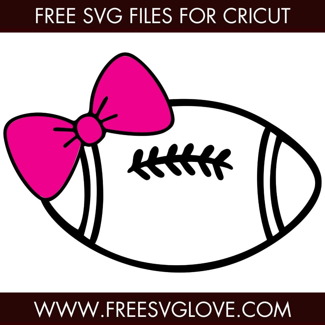 Football With Bow SVG Cut File For Cricut