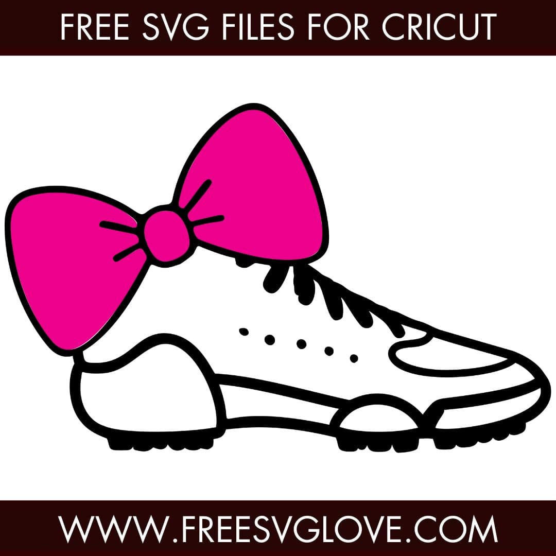 Track Shoe With Bow SVG Cut File For Cricut