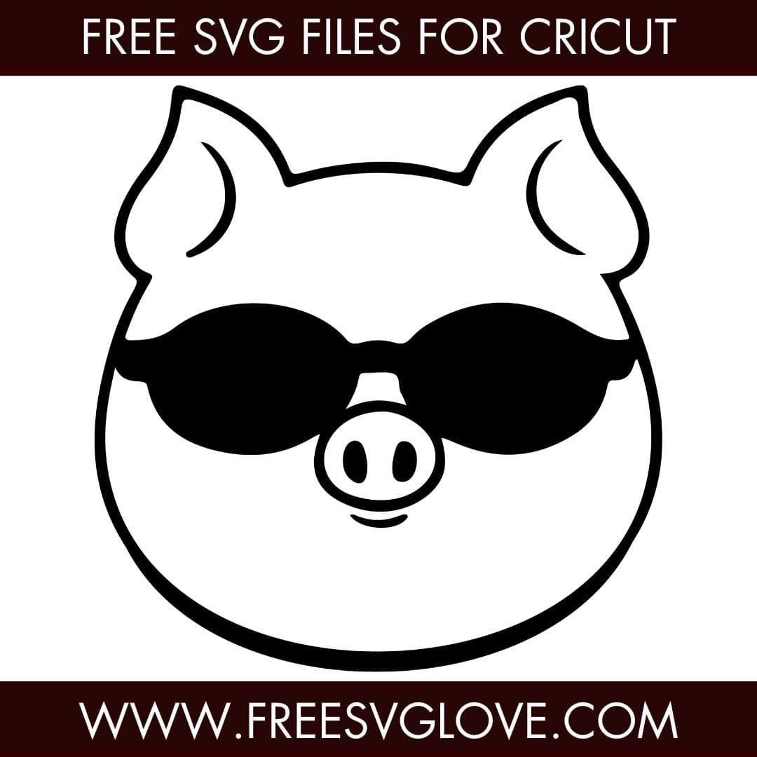 Pig Face With Sunglasses SVG Cut File For Cricut