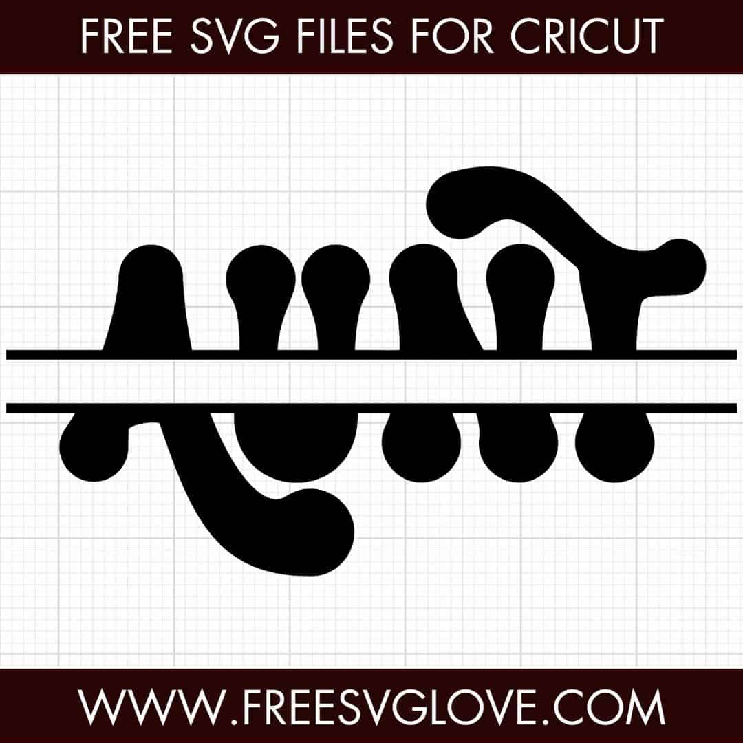 Aunt Split Monogram SVG Cut File For Cricut