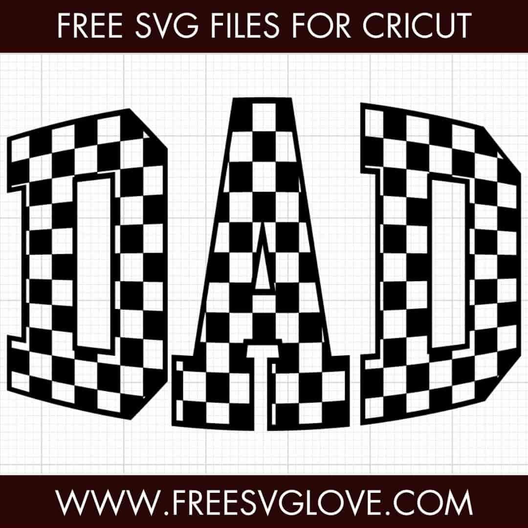 Checkered Dad SVG Cut File For Cricut