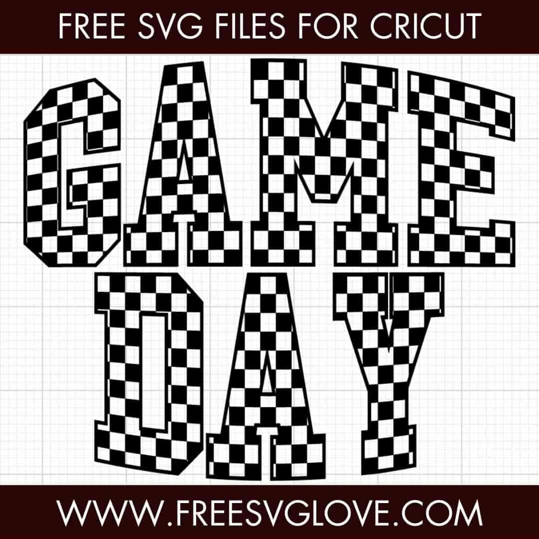 Checkered Game Day SVG Cut File For Cricut