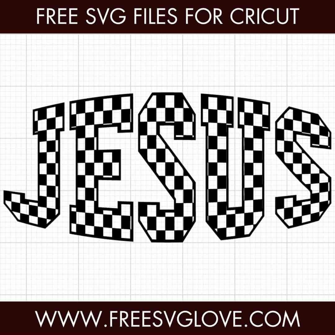 Checkered Jesus SVG Cut File For Cricut