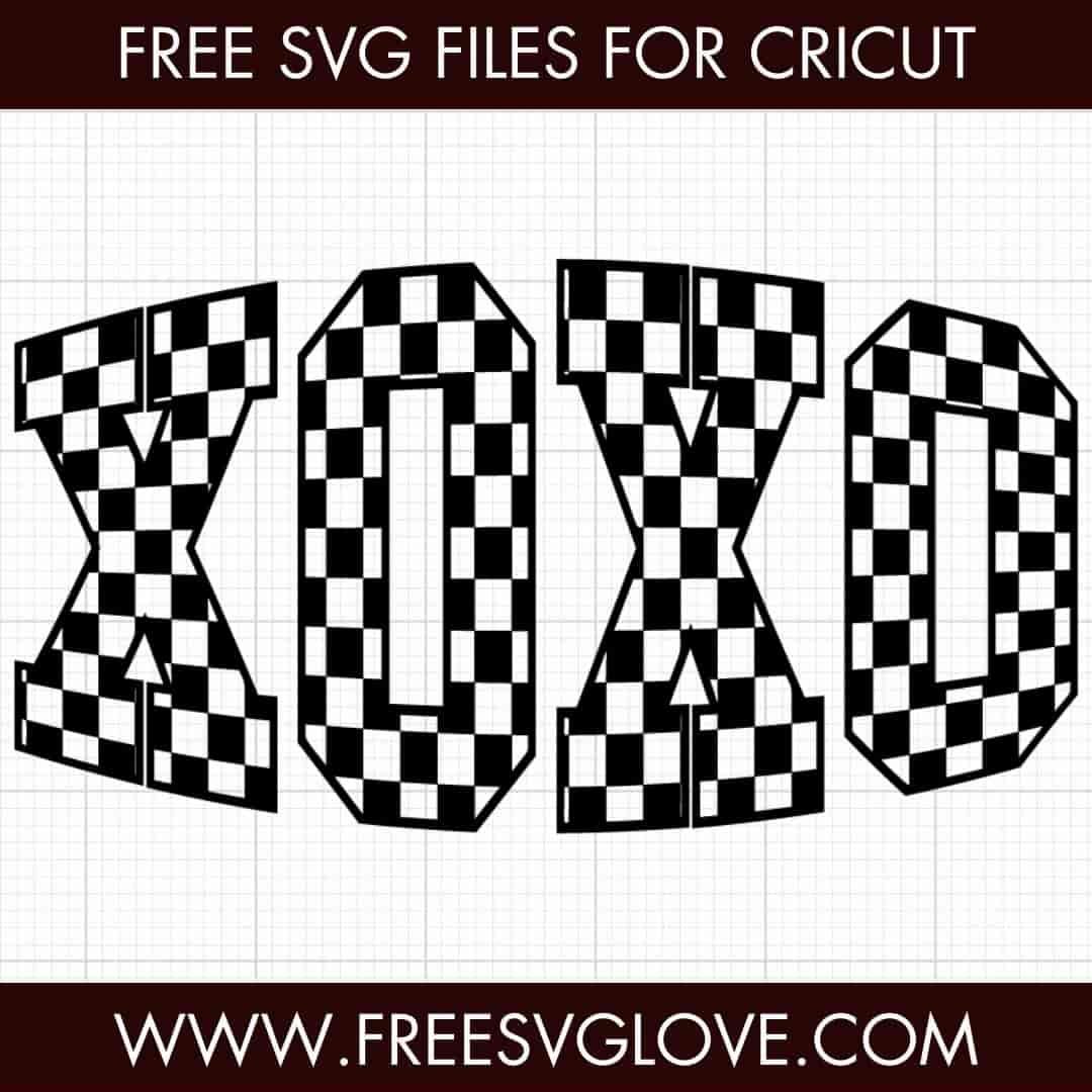 Checkered XOXO SVG Cut File For Cricut